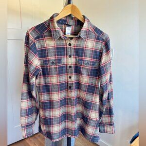 Patagonia Organic Cotton Plaid Pullover button up Shirt Sz 6
